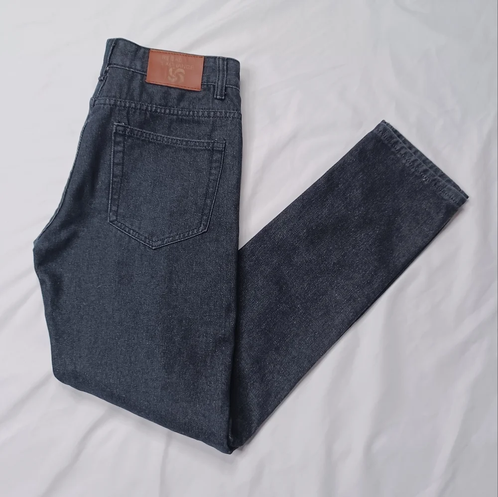 Regal Exchange Men's Size 32 Black Straight Leg Denim Moto Jean's - Picture 9 of 12
